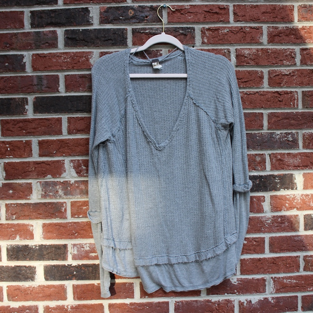 Free People Catalina V-neck thermal Sweatshirt